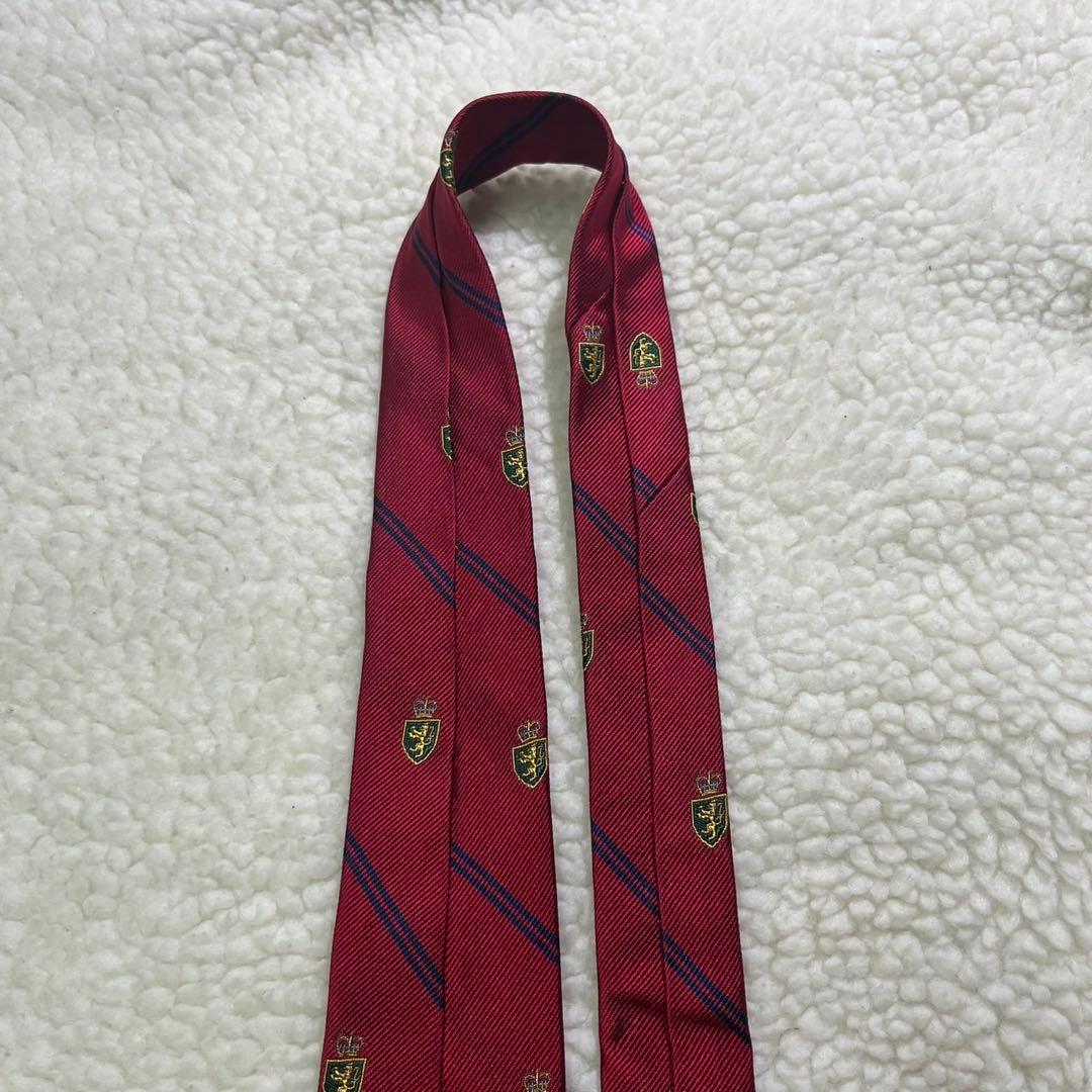 【極美品✨】ポロバイラルフローレン レップストライプ クラブ刺繍 ジャガード 赤