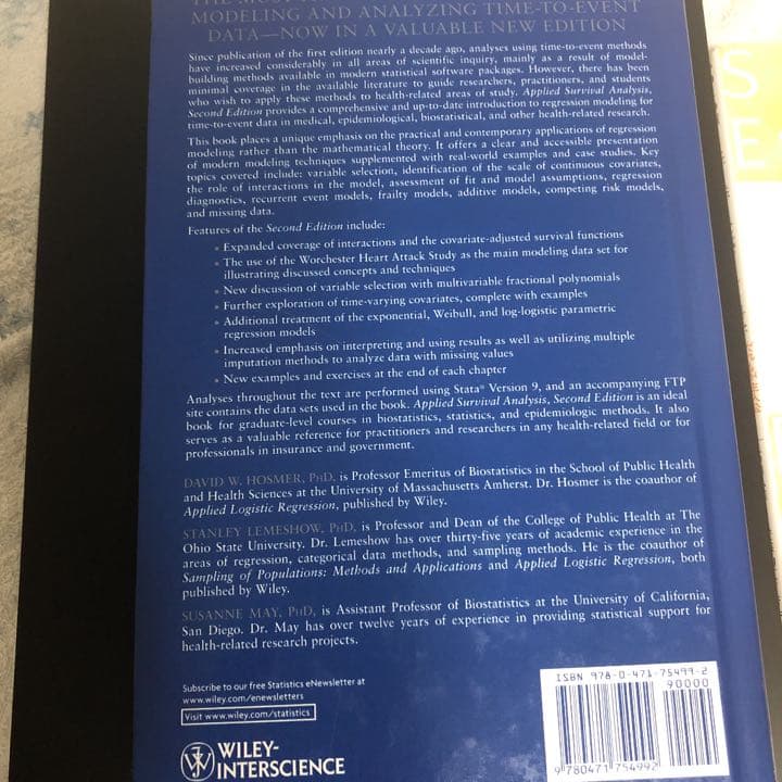 APPLIED SURVIVAL ANALYSIS  生存時間解析　洋書