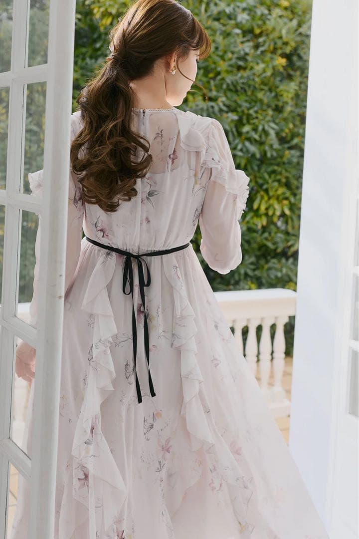 ワンピース Isette Floral Chiffon Dress light petale