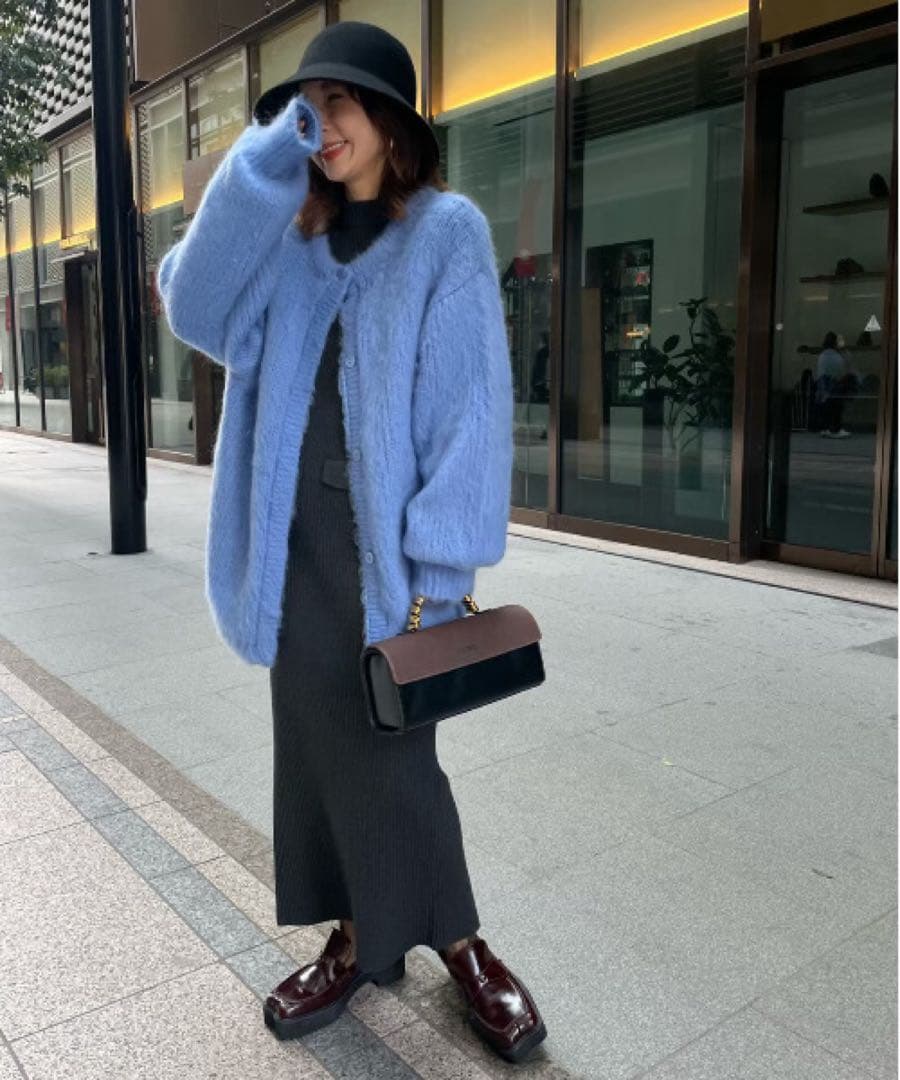 【美品】Ameri 2WAY MOHAIR SHAGGY KNIT