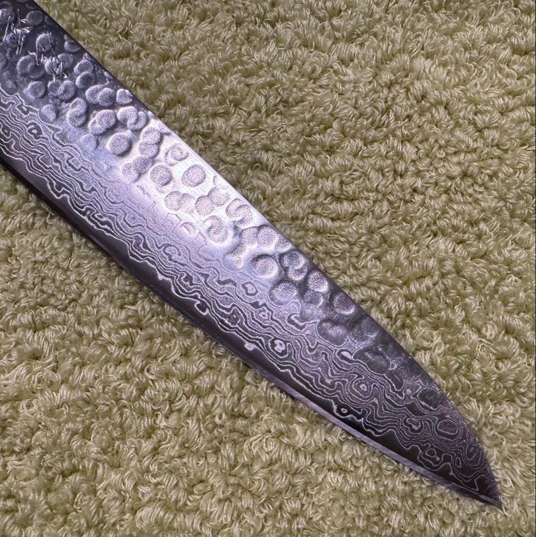 唐津厚広 ペティ 包丁 150mm 5寸 VG10 ダマスカス 樫 新品 日本製