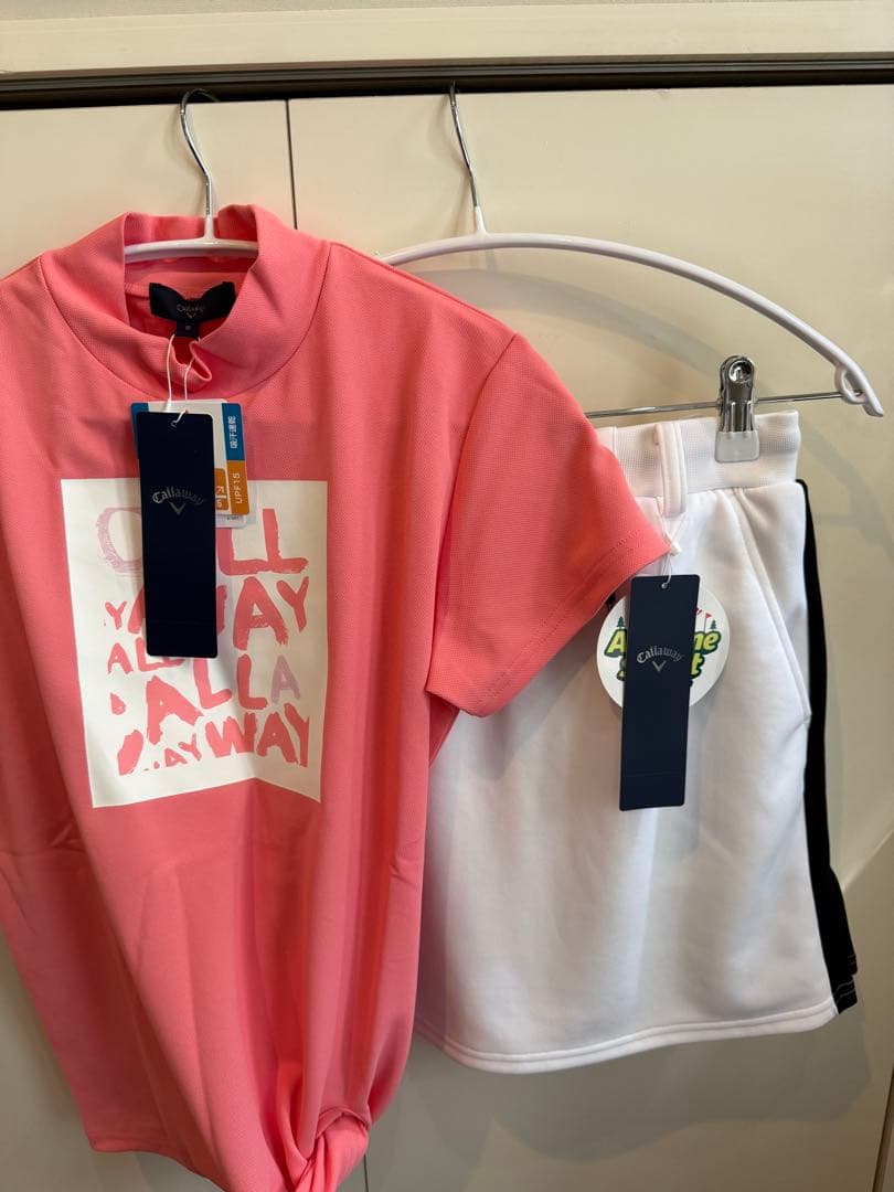 新品　Callaway シャツ　スカート　セット　S ホワイト　ピンク