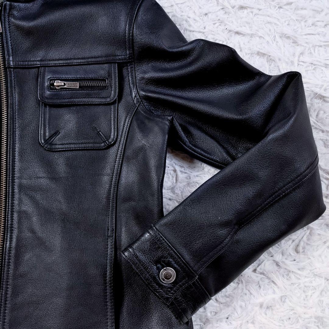 【本革】BANANA REPUBLIC　レザーパーカー　ジャケット　ブラック
