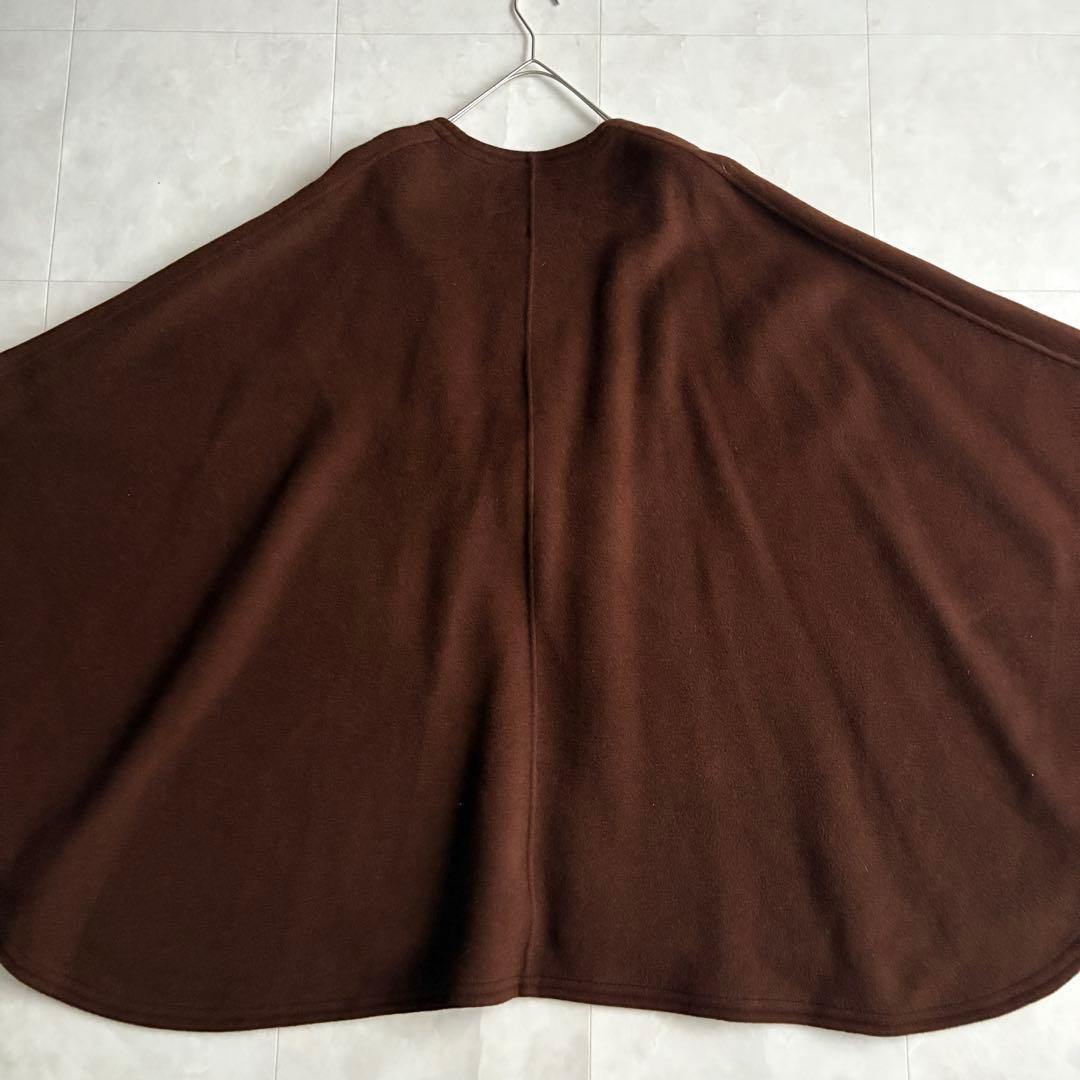 上質✨ JOSEPH ウールカシミヤケープ 茶 ピンク レザー縁取り38