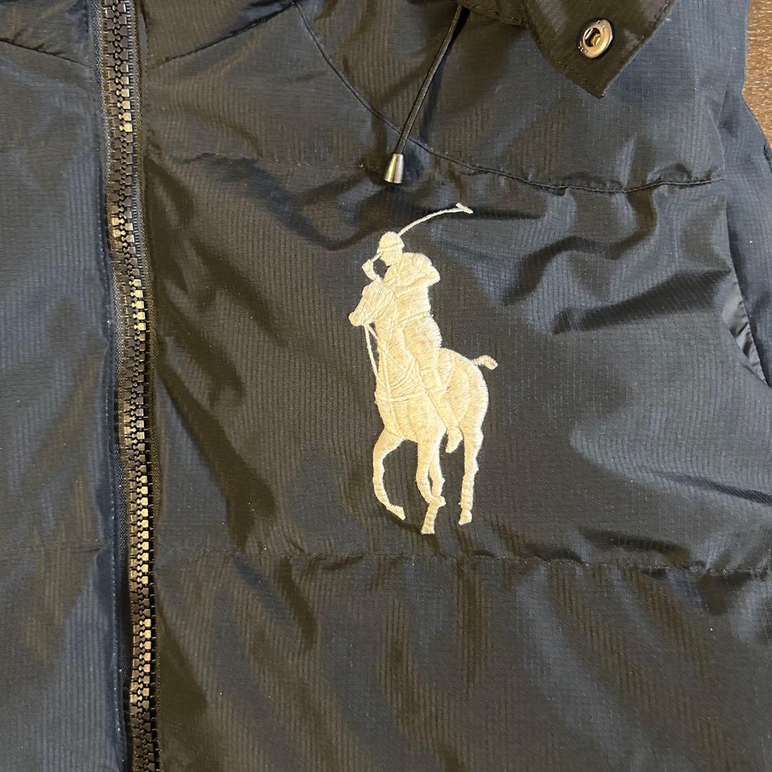 美品 ラルフローレン ダウンベスト ビッグポニー ブラック XXL