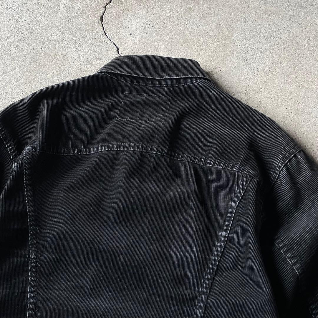 90s Levi's コーデュロイ トラッカージャケット ブラック 細畝 コーズ