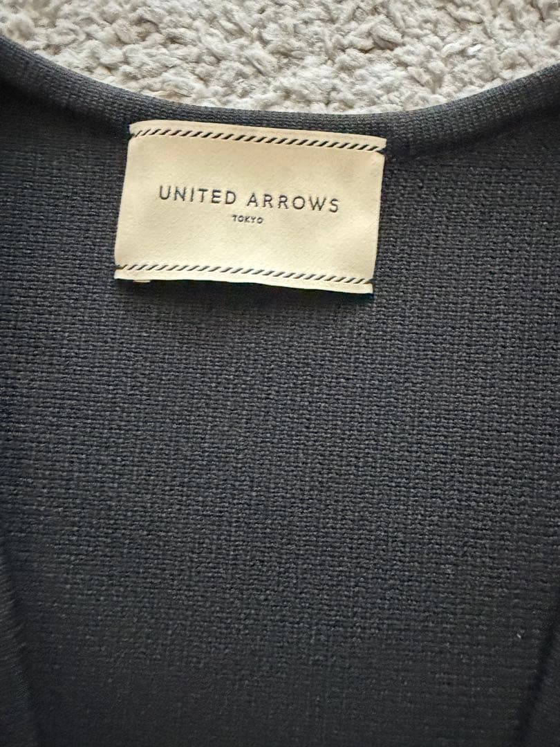 UNITEDARROWS フラワーチュールニットベスト黒ユナイテッドアローズ