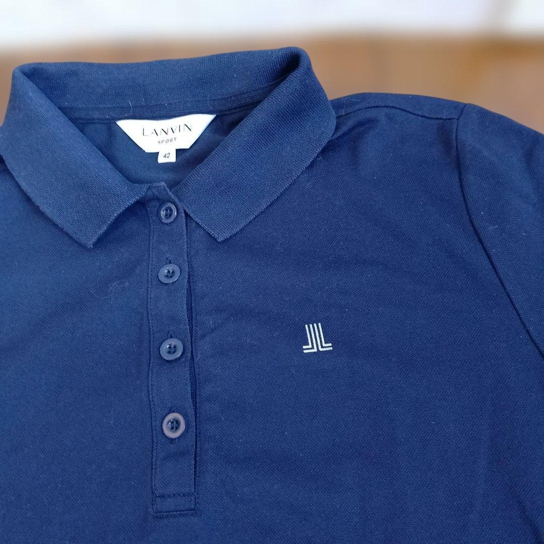 LANVIN SPORT 長袖ポロシャツ レディースサイズ　LL（42）紺