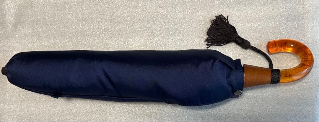 値下げ美品折りたたみ傘 小宮商店 雨晴兼ネイビーパープル 日本製 UV 55cm