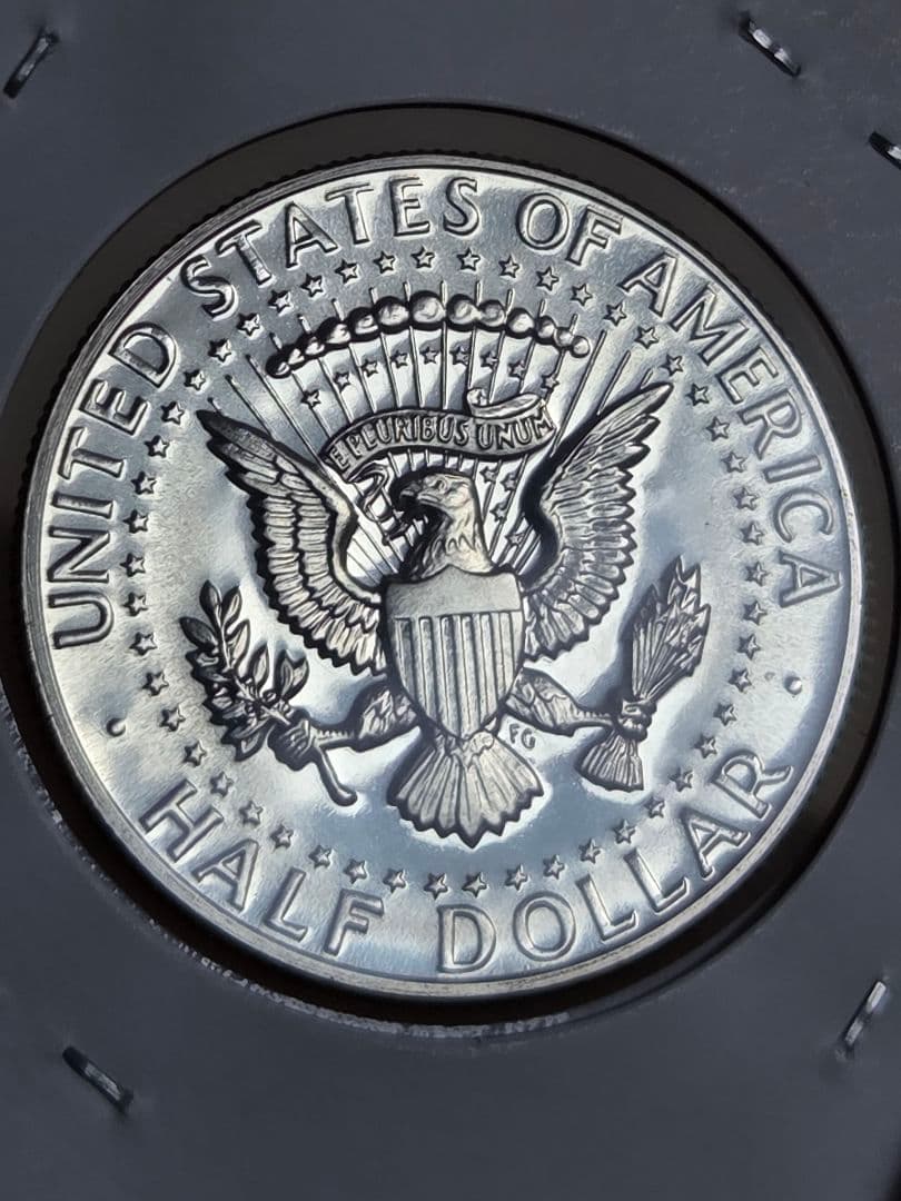 (プルーフ)アメリカ合衆国　ケネディ大統領　ハーフダラー銀貨　1964