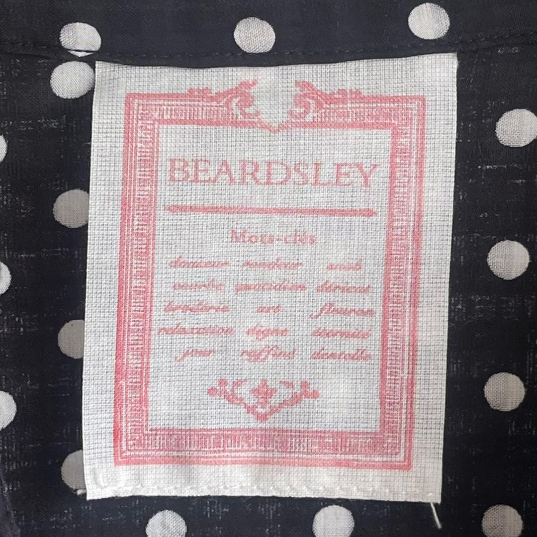 美品　BEARDSLEY ドットギャザーワンピース とろみ 手洗い可 水玉