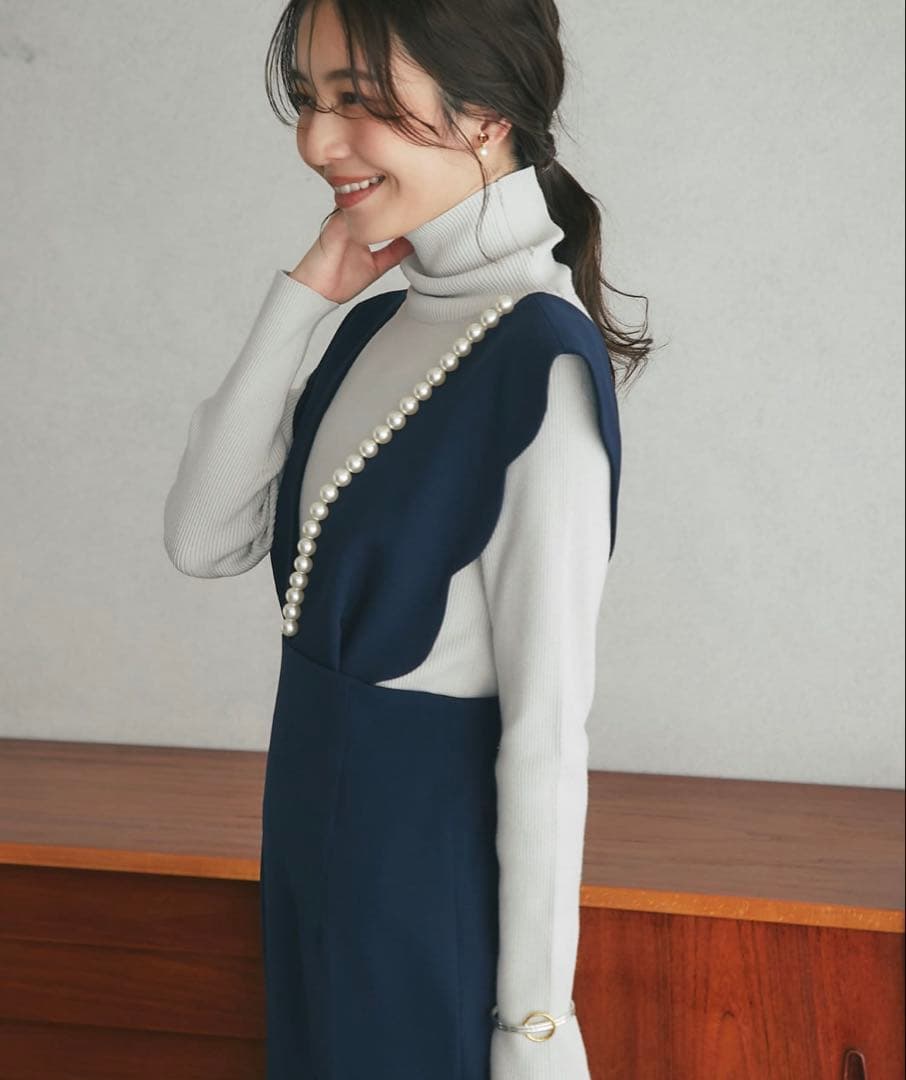 【美品】ダブルクロススカラップパールジャンドレ F / ラブティックボンボン
