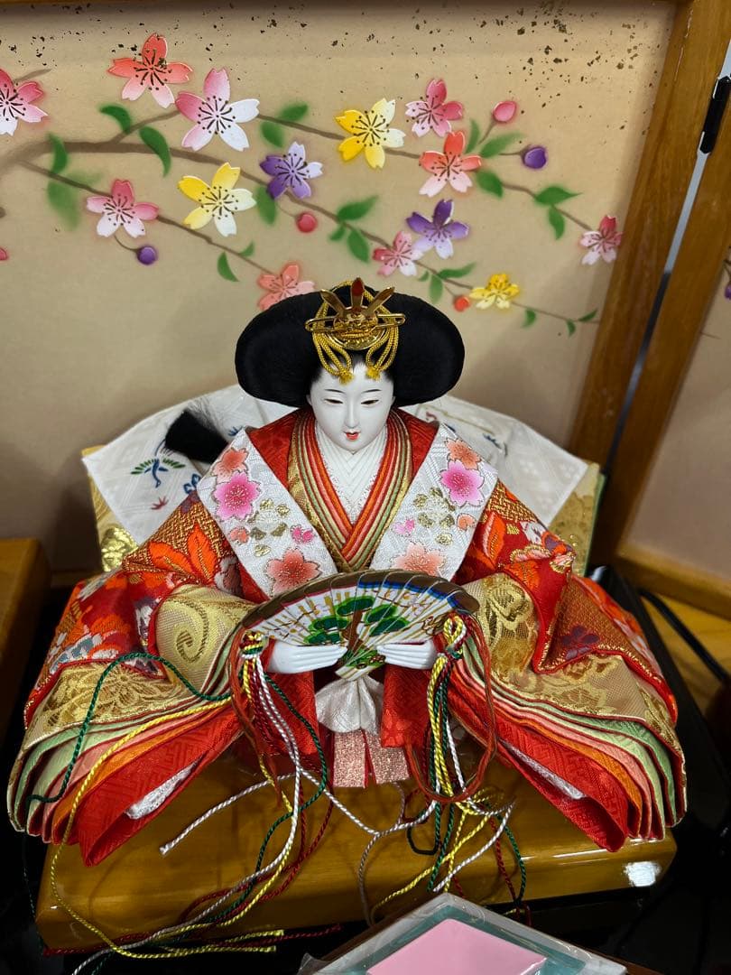 久月　雛人形　親王飾り　雅　木目桐収納　極美品