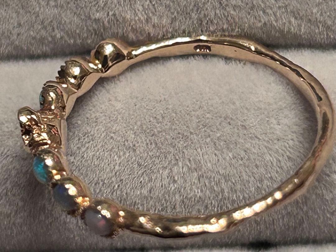 Cloche クロチェ K10 スカル オパール リング