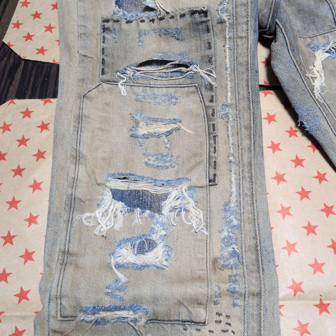 レア未使用タグ付きDenim&Supply ダメージ加工デニム