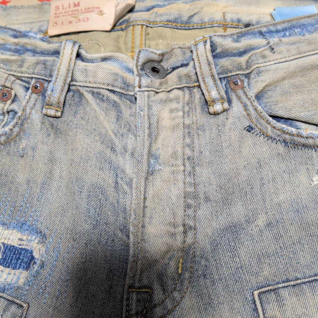 レア未使用タグ付きDenim&Supply ダメージ加工デニム