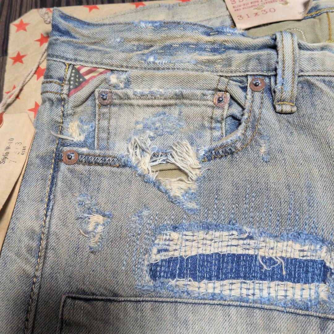 レア未使用タグ付きDenim&Supply ダメージ加工デニム