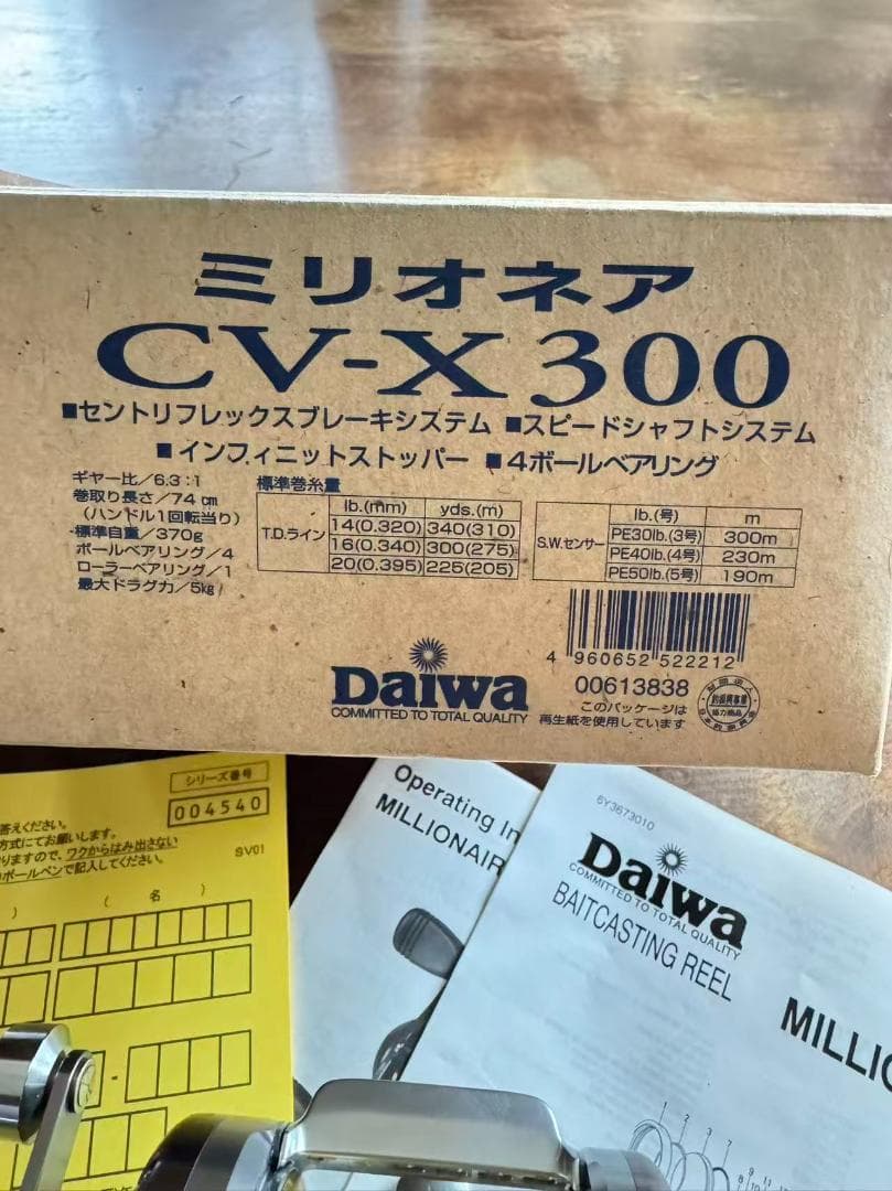 ダイワ ミリオネア CV-X300 未使用品 保管品 箱付き（外箱ダメージあり）