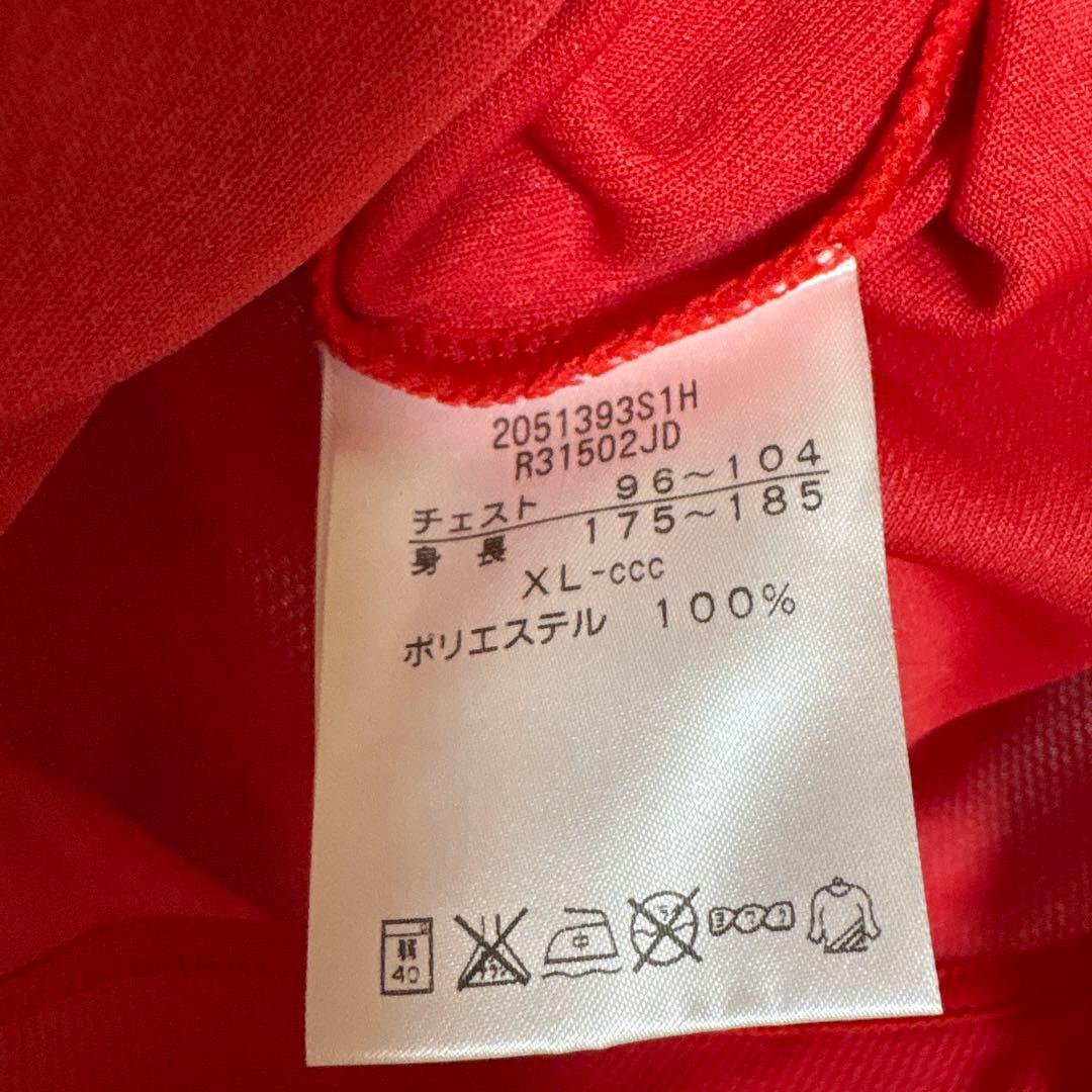 Canterbury ラグビーウェア 赤 Vネック 日本国旗刺繍