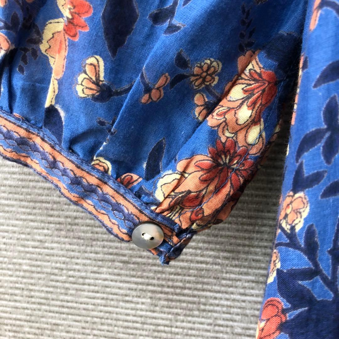 THE SHINZONE HOLI DRESS ブルー 花柄 ロングワンピース