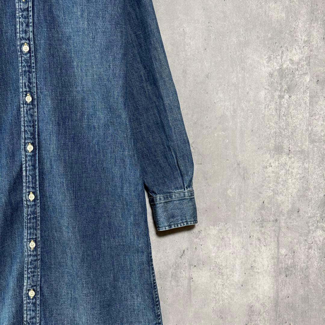 ラルフローレン デニムシャツワンピース ホースロゴ刺繍 インディゴ 美品 SP