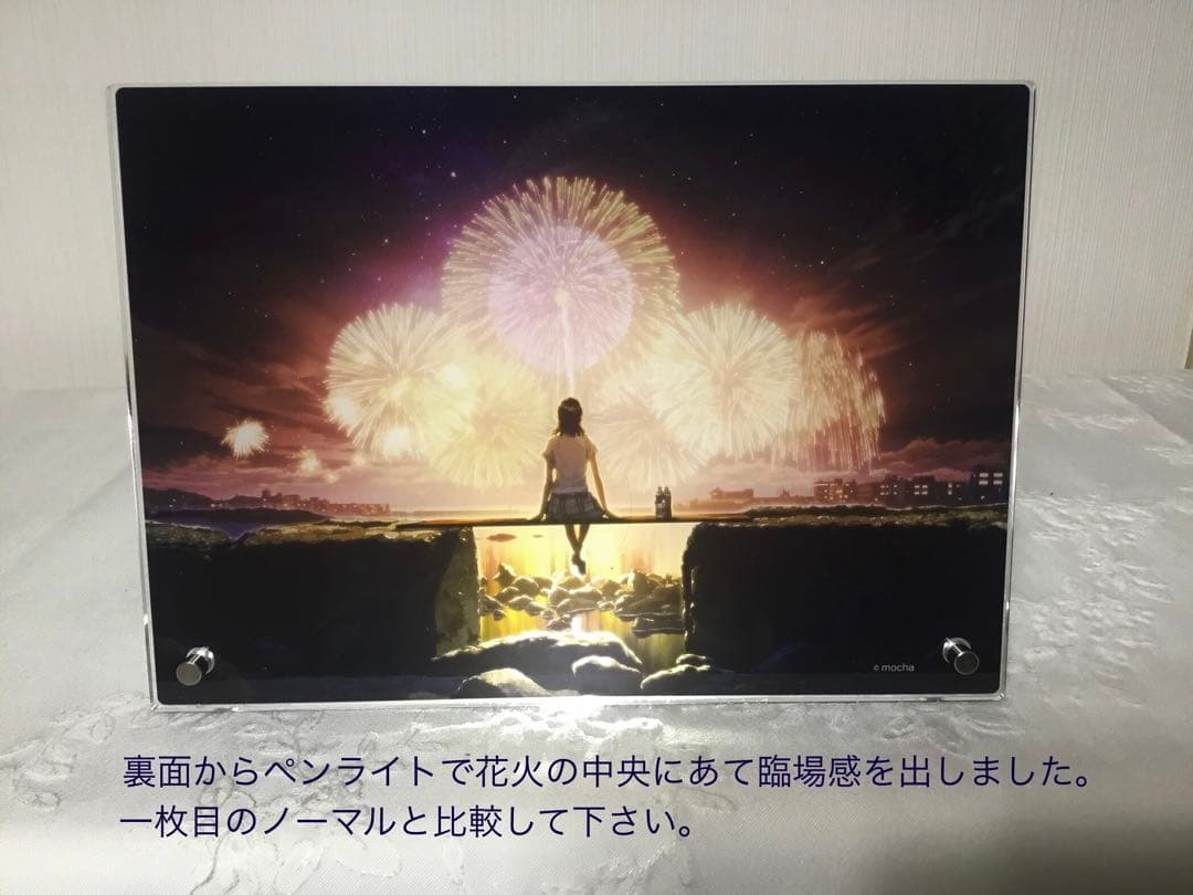 モカ展グッズ　アクリルプレート『となりまちのはなび』A5版