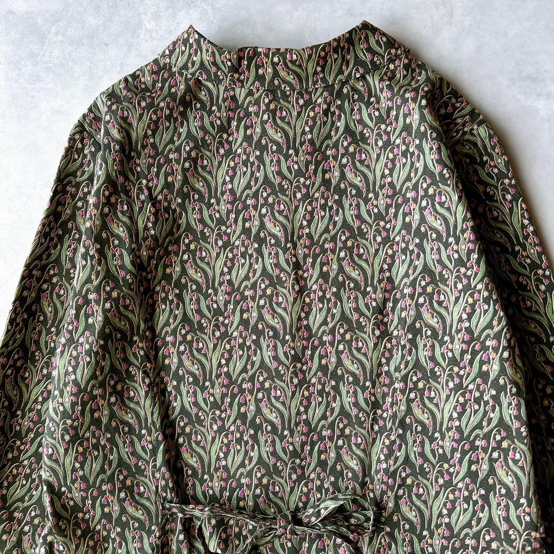 美品☆みなとのてんらんかい　ロングワンピース　リバティ　タナローン　花柄　M