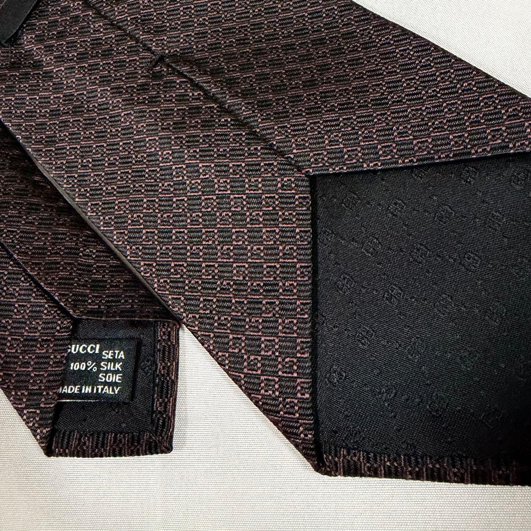 ★美品★GUCCI ネクタイ ブラウン シルク