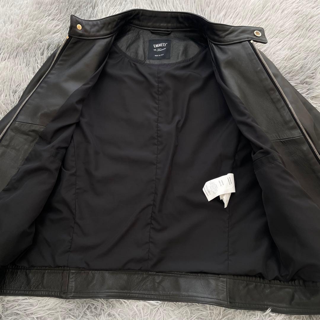 超美品　EMMETI ジャケット　シングルライダース　ブラック　44 JURI