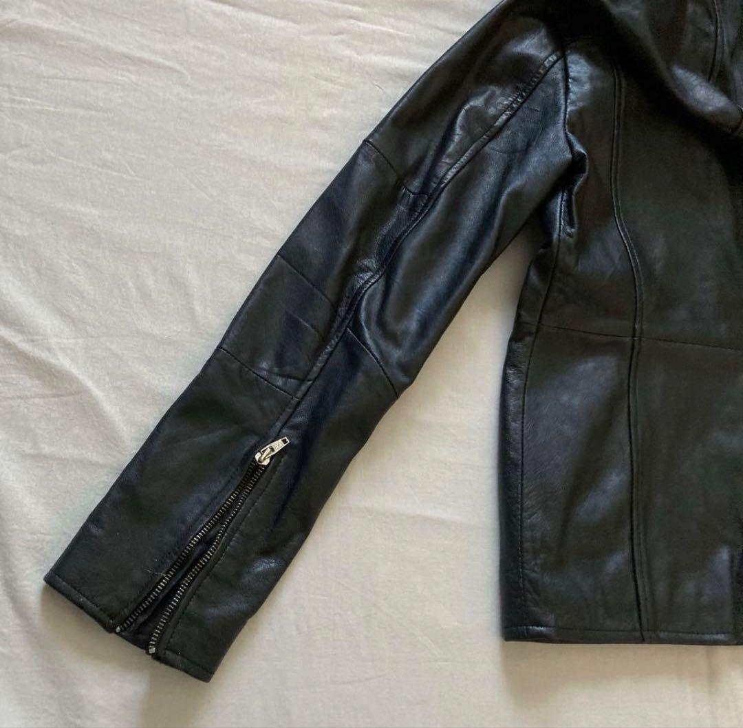 ジャケット・アウター hooded real leather jkt y2k black grunge
