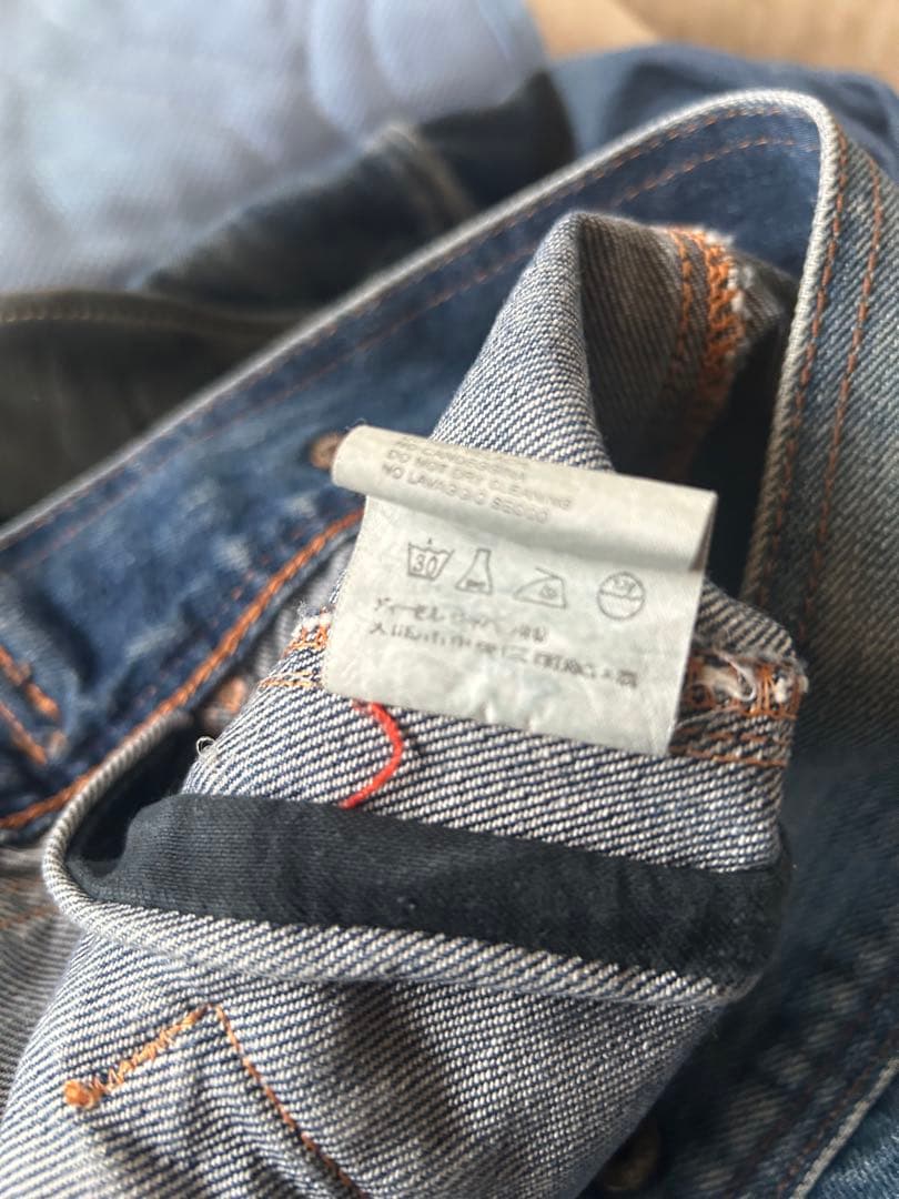DIESEL ディーゼル　デニムジャケット　レザー切り替え　ダメージ加工　L