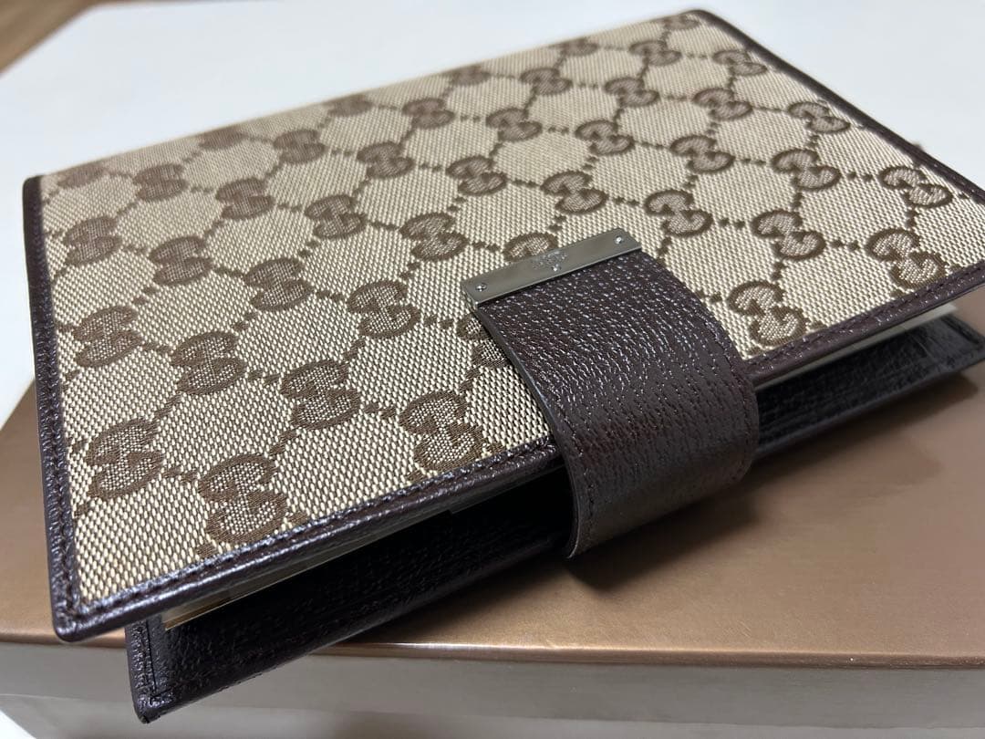 未使用 GUCCI グッチ システム手帳 GGキャンバス 美品 箱あり