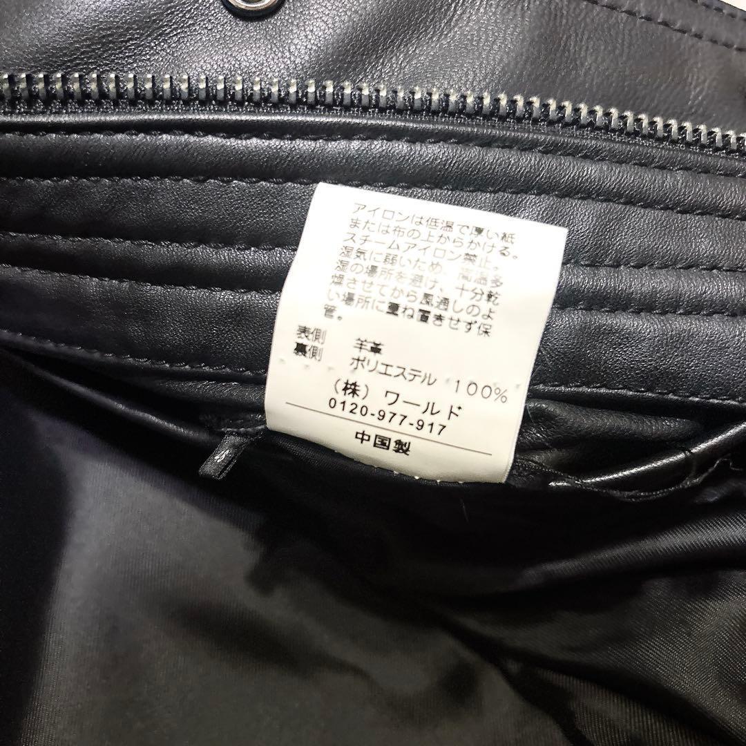 美品 アンタイトルMEN M-65型 レザージャケット 黒 ラムレザー 本革
