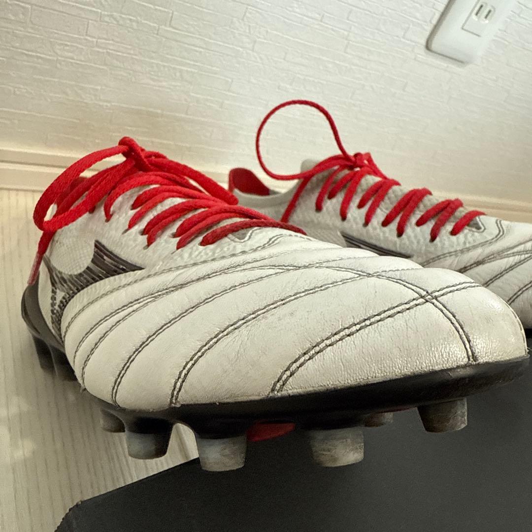 極美品 Mizuno モレリアネオ4β JAPAN ホワイト/レッド 25.5