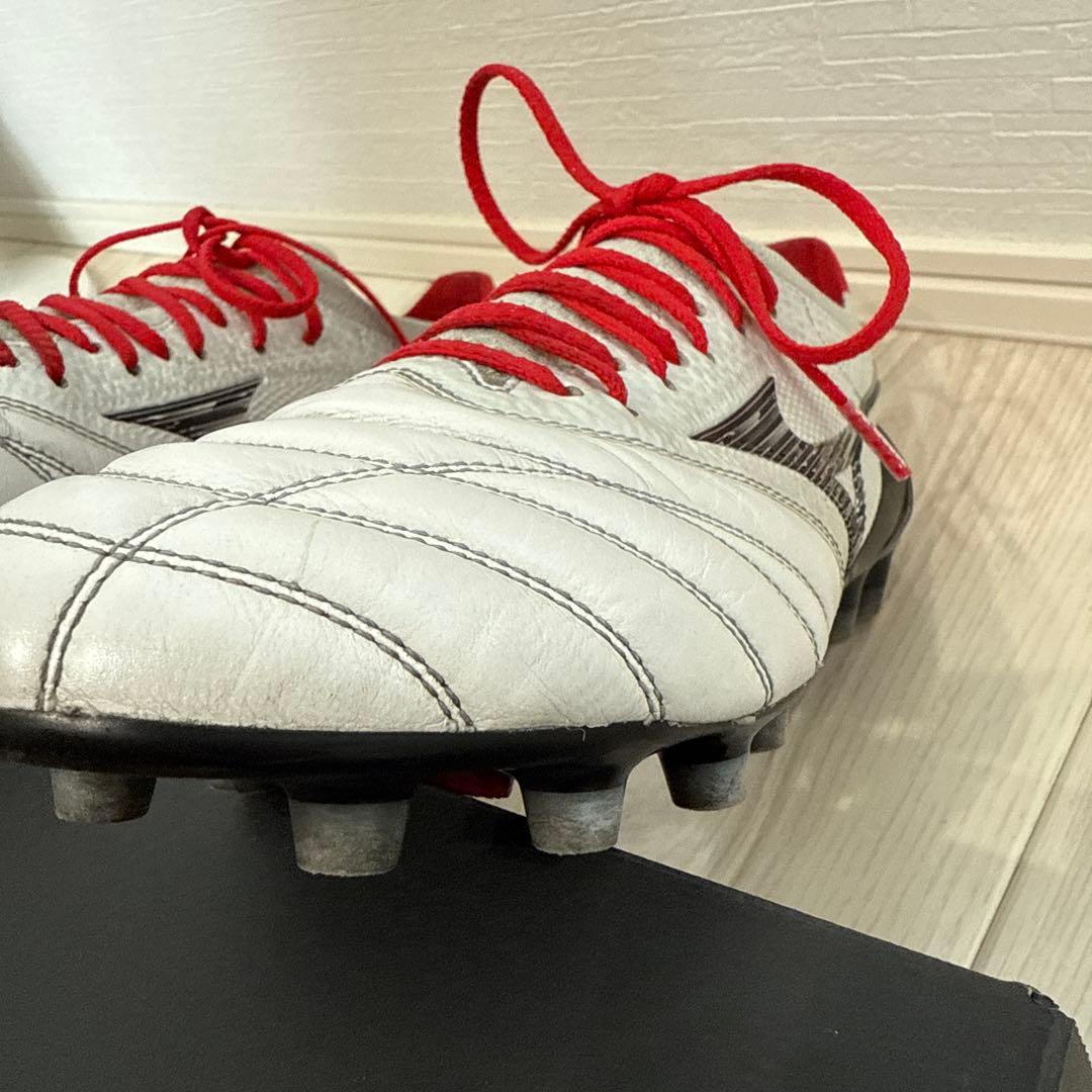極美品 Mizuno モレリアネオ4β JAPAN ホワイト/レッド 25.5