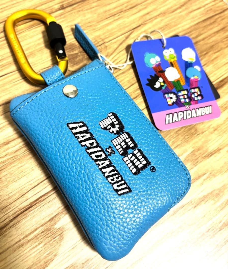 【はぴだんぶい×PEZ×ear 】本革/カラビナ付きパス＆キーケース