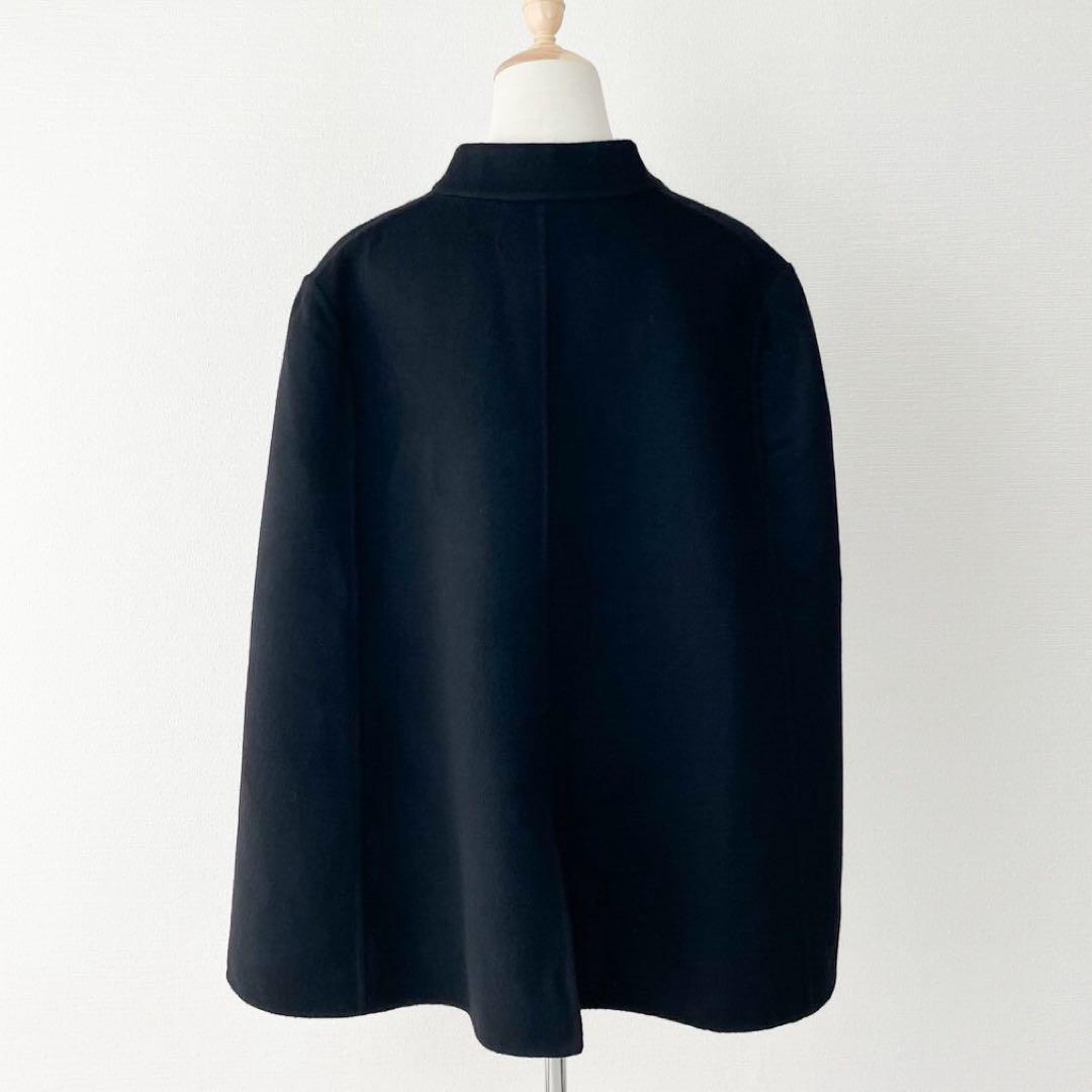 FENDI ダブルフェイス コサージュ付きポンチョコート ショートコート 46