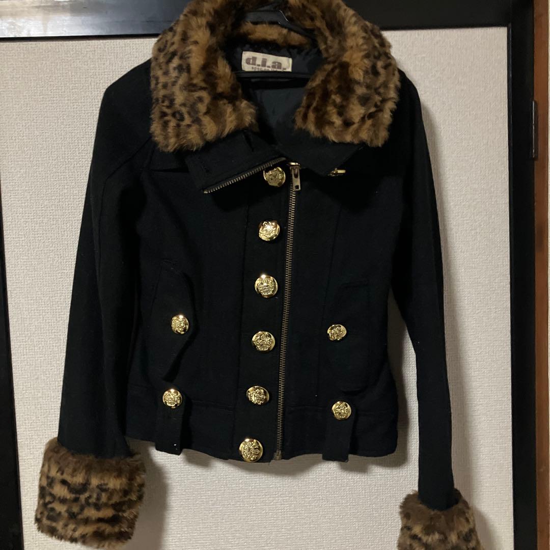 d.i.a. ファー付きダブルブレストジャケット 平成ギャル おまけ小物入れ付き