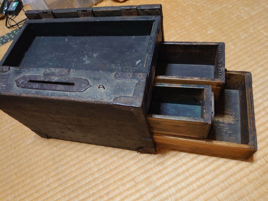 江戸時代 銭箱 入れ物 レトロ アンティーク 希少 インテリア レア