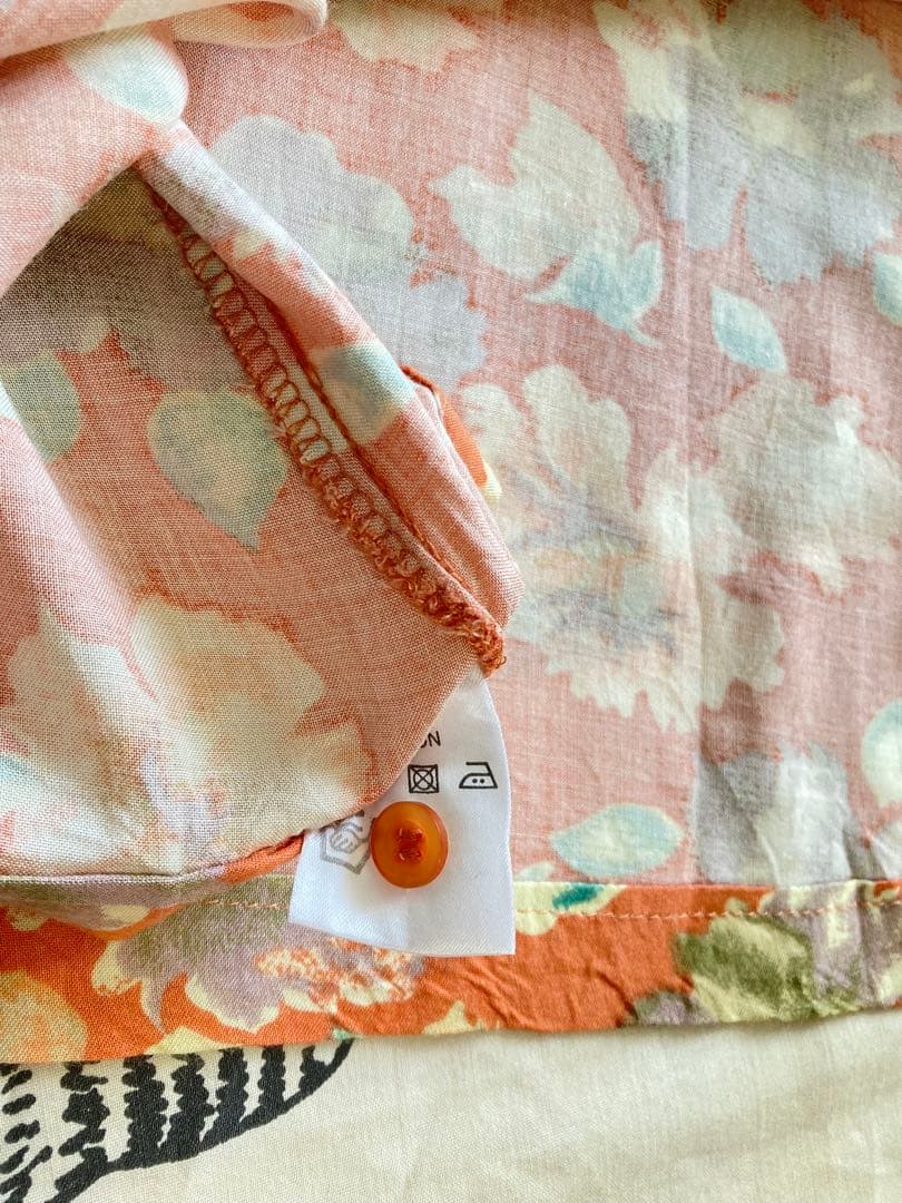vintage ヴィンテージ オレンジ 花柄 ロングワンピース 古着