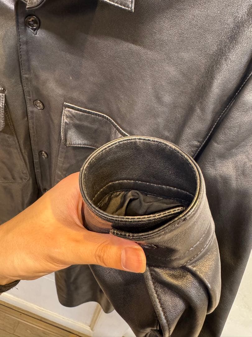 ADAM ET ROPE' シープレザー CPOシャツサイズL