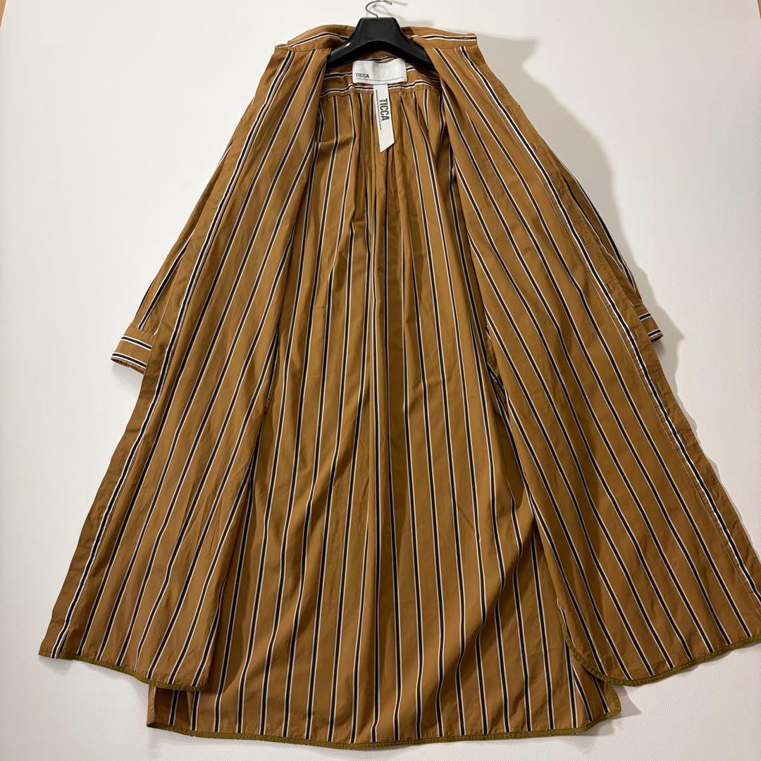 極美品　ティッカ　シャツワンピース　SOMELOS社製　ワイド　ロゴボタン
