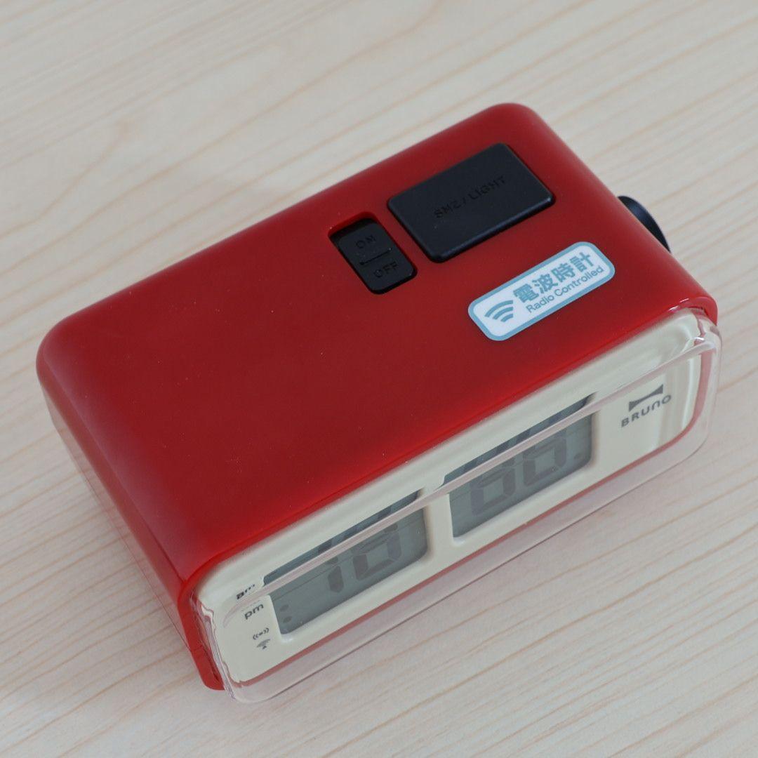 【超希少・廃盤品】BRUNO 電波 時計 レトロアラーム レッド 動作確認済み