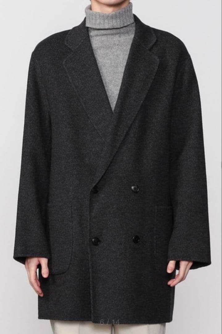 美品✨現行オーシバル　ウールリバーダブルブレストコート　MEN Lサイズ　グレー