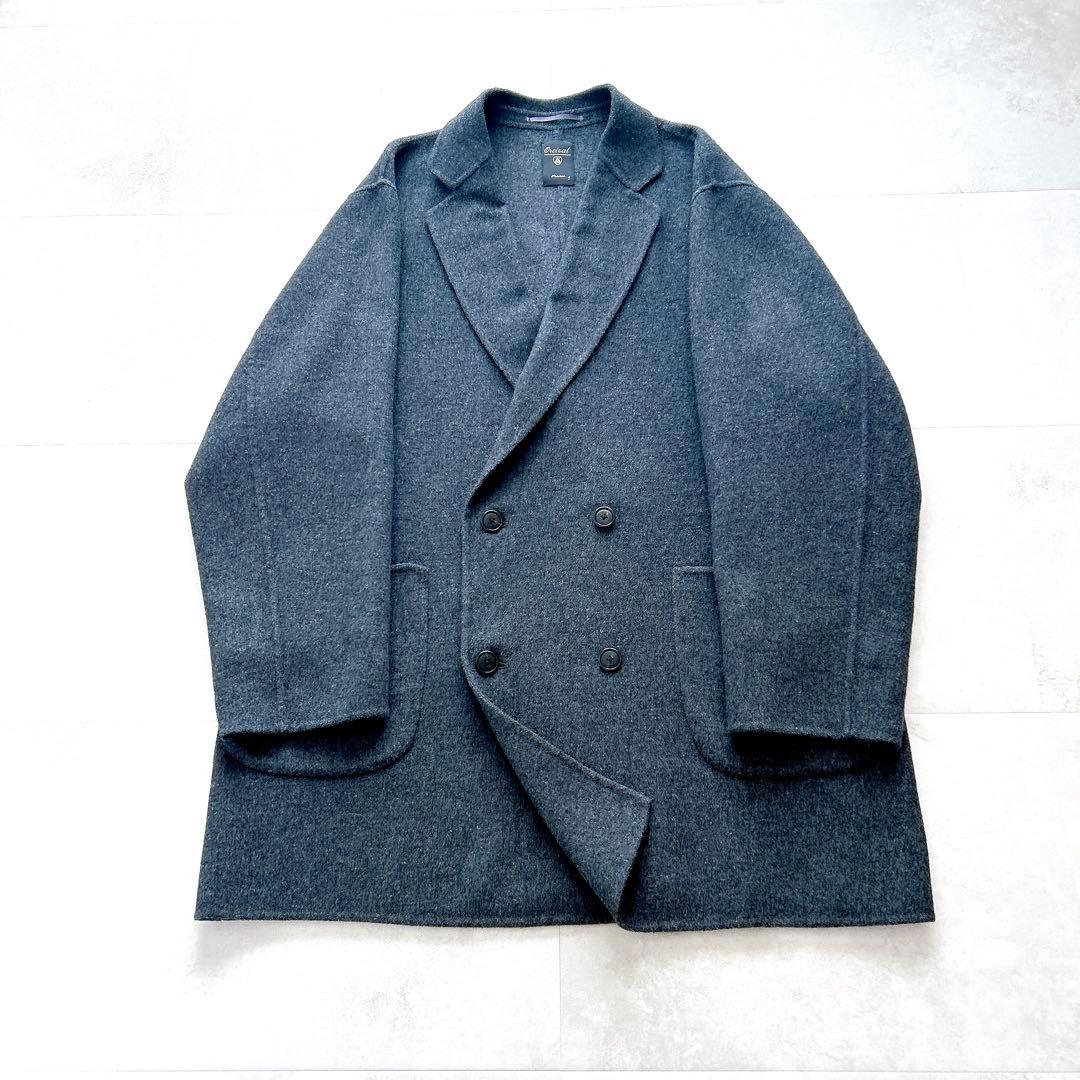 美品✨現行オーシバル　ウールリバーダブルブレストコート　MEN Lサイズ　グレー