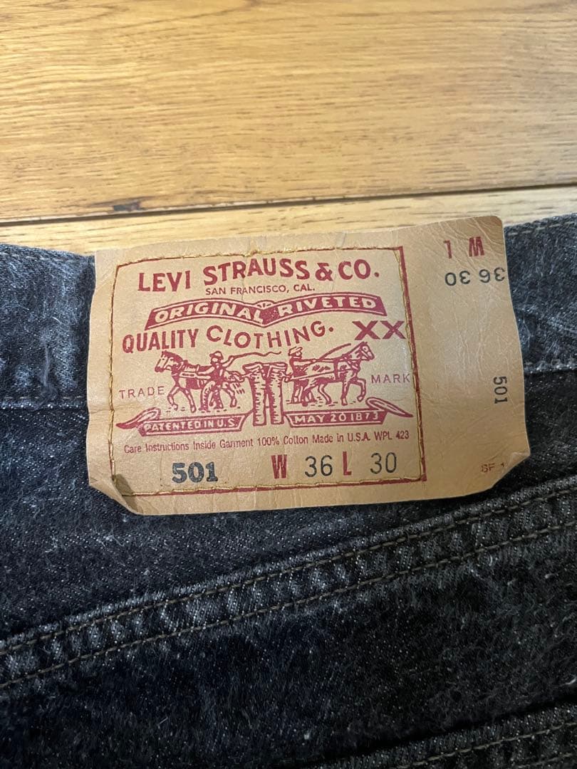 USA製 先染め ブラック LEVI'S 501 W36 L30
