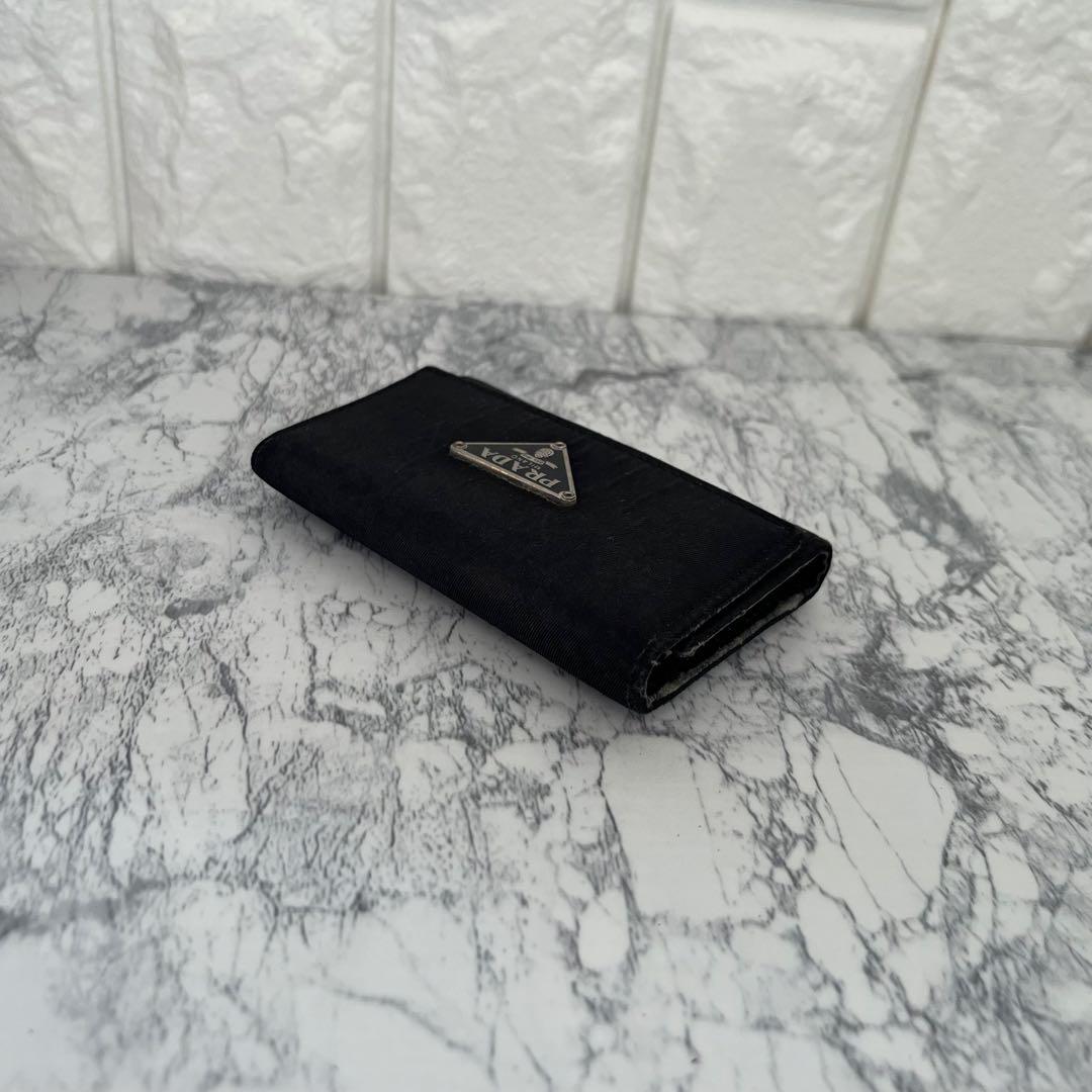 PRADA プラダ 三角プレート ナイロン×サフィアーノ 6連 キーケース