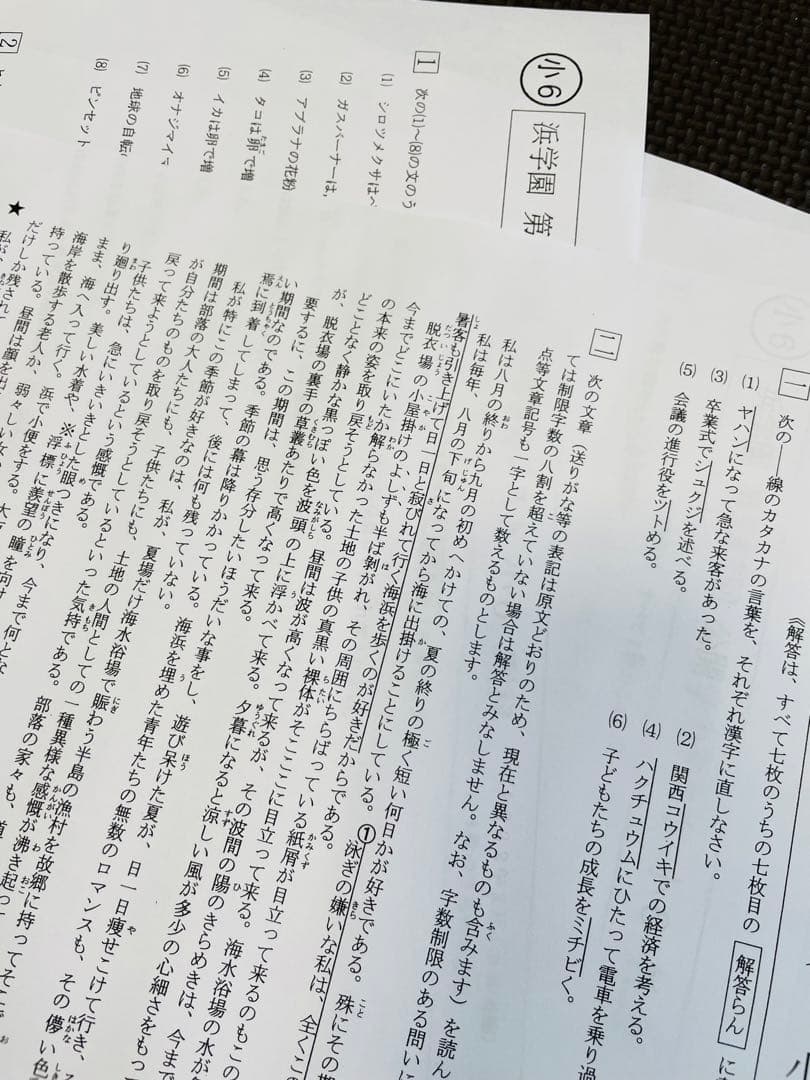 浜学園 公開学力テスト 2023年、2024年度 小6 2年分 4科目