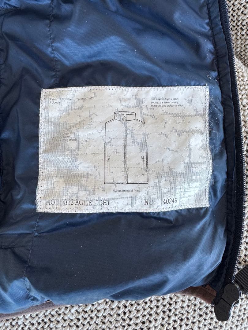 ASPESI ネイビー ダウンベスト S