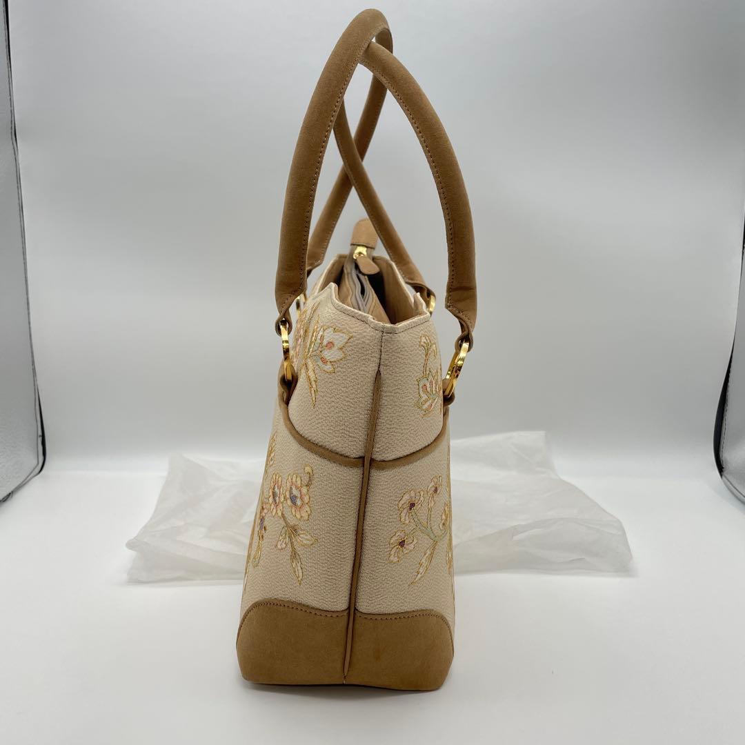 【T36】オカジマ　岡重　ハンドバッグ　和装バッグ　シルク
